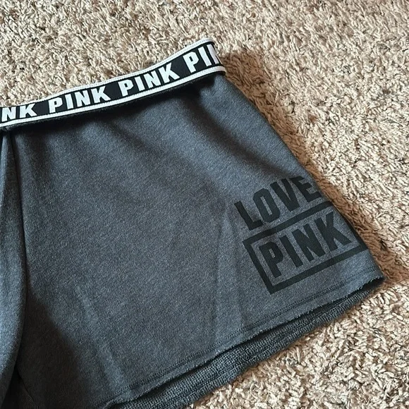 NWT Pink Victorias Secret Signature Band Soft Gray Shorts - Picture 3 of 6